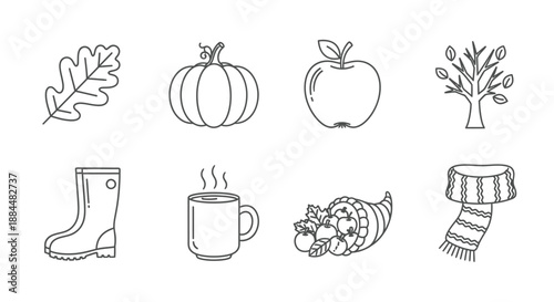 Autumn icons collection