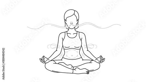 Woman Practicing Yoga Meditation Pose.