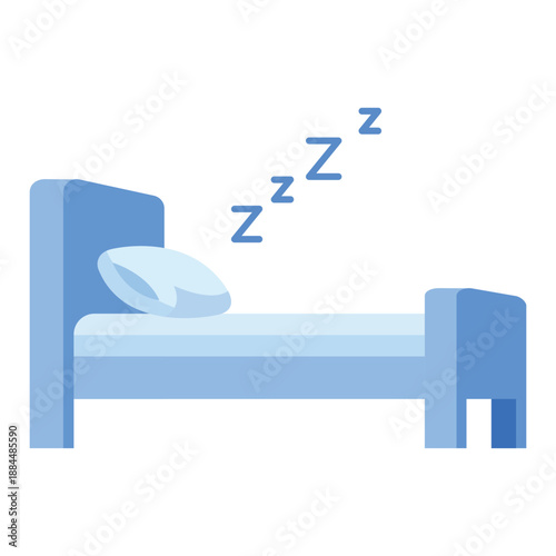 Restful Retreat: A serene bed with a soft pillow, ready for a night of peaceful slumber, is visualized with zzz's floating above, perfect for dreamers and those seeking tranquility.