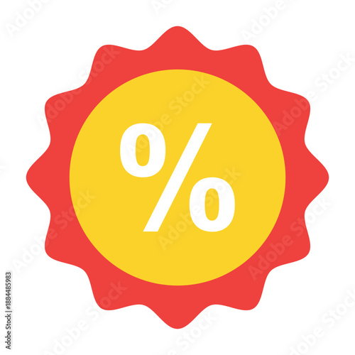 Sale Promotion Symbol: An eye-catching symbol, designed with radiant edges and a striking percentage sign, represents a compelling sale promotion.
