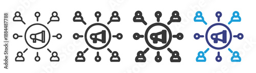 Public Relation Icon Set Illustration with Outline Style Variation For Digital Business