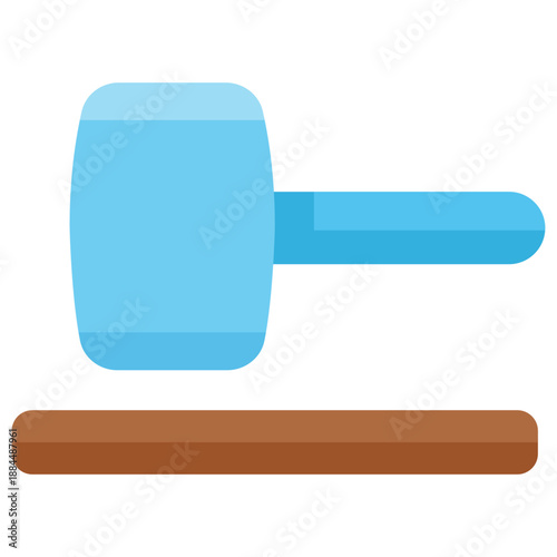 Illustration of Law Hammer: A symbolic depiction of justice, a light blue hammer rests on a brown block. Its simplicity belies the weight of decisions and the principles of fairness it represents.