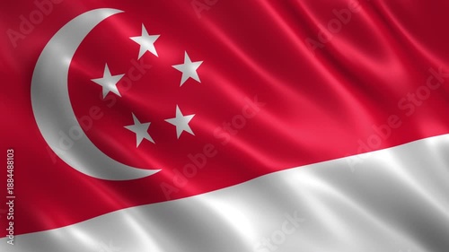 waving singapore national flag animation loop