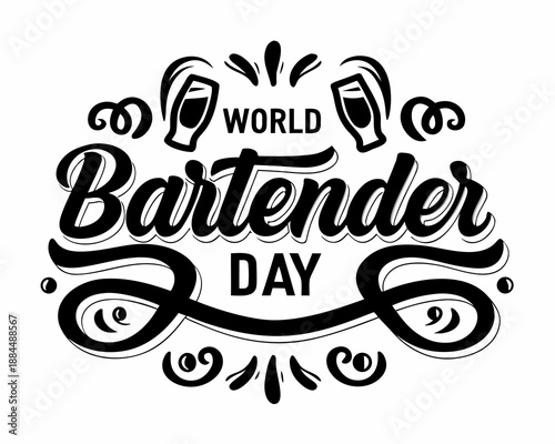 World Bartender Day Vector Graphic, Bar Culture and Mixology Concept Illustration