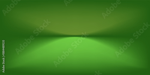 Abstract gradient podium background. Empty green 3D studio background. Clean scene for product presentation mockup template. eps 10