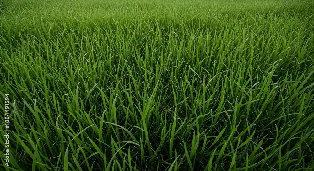 Obraz premium Lush green grass field background with vibrant foliage and natural texture