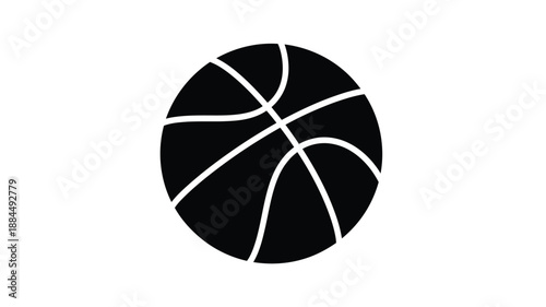 a simple black and white basketball design presented as a striking silhouette