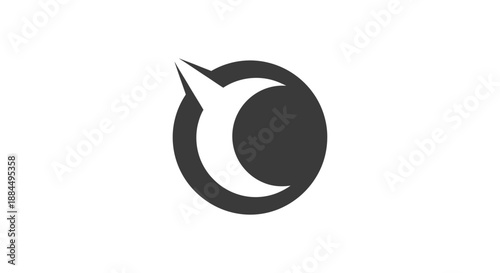 Black and White Moon Logo Design.