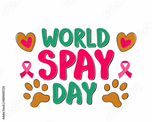 World Spay Day Vector Illustration, Animal Welfare and Veterinary Care Awareness Graphic
