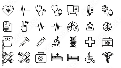 Medical Icons Collection Healthcare Symbols.