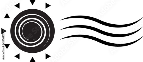 Spiral sun light symbol vector.