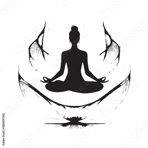 Black Digital Detox Silhouette Vector, High Quality Illustration on White Background