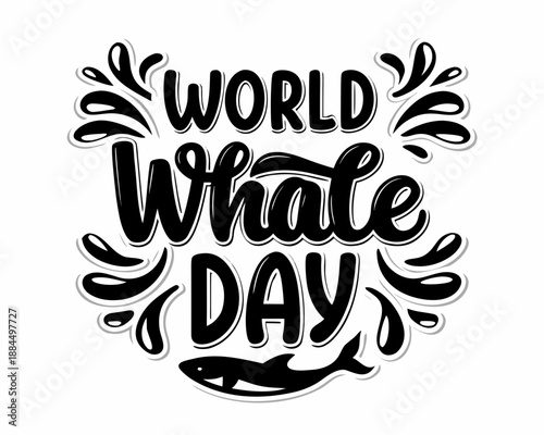 World Whale Day Vector, Marine Conservation and Wildlife Awareness Illustration