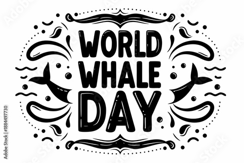 World Whale Day Vector Graphic, Marine Life Protection and Environmental Awareness Concept