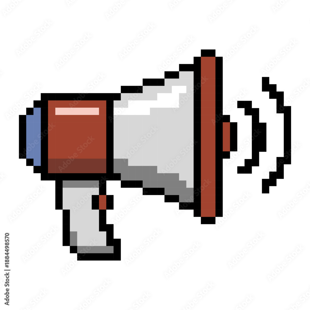 Fototapeta premium Megaphone Marketing Announcement Pixel Art