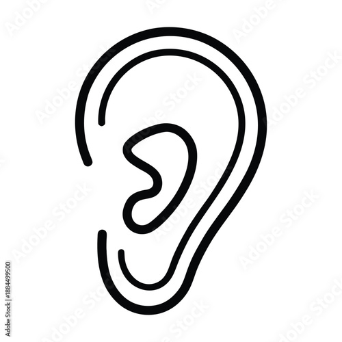vector illustration of a human ear