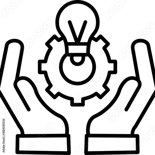 Hands holding gear with bulb