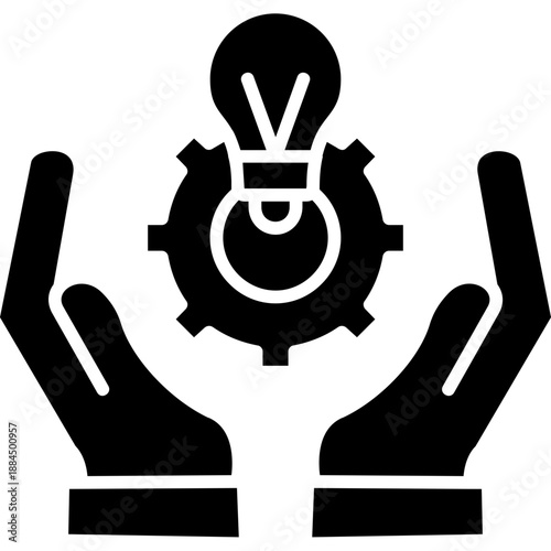 Hands holding gear with bulb