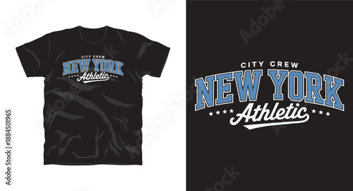 New york athletic city crew t-shirt design, vintage inspired new york print for apparel, collegiate style tee graphic