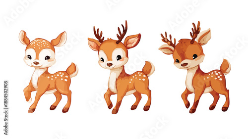 Adorable Cartoon Deer Vector Illustration on White Background for Kids Design Projects