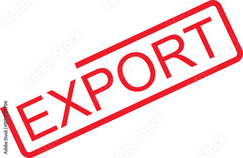 A red rectangular stamp with the word EXPORT in capital letters on a plain surface