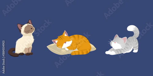 pack of cats illustration