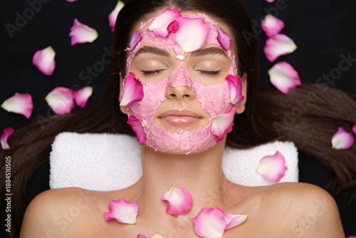 Luxury Beauty Treatment Woman Enjoying Floral Spa Therapy