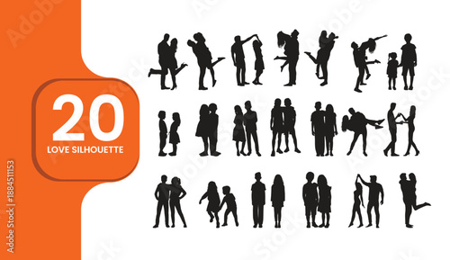 Romantic Couple and Family Silhouettes Collection