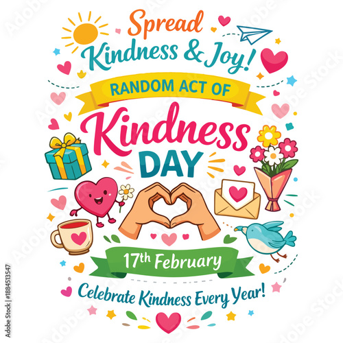 Random Act of Kindness Day Vector Banner and Social Media Template – February 17