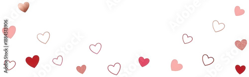 Pink heart png Red love cutout Rose gold element png Romantic shape cutout Valentine heart png Decorative confetti cutout Glittery symbol png Scattered icon isolated transparent background image