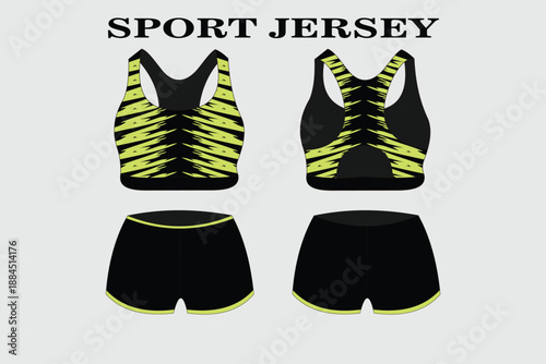 Stylish Sport Jersey Design with Neon Accents Ideal for Athletic Wear Collection