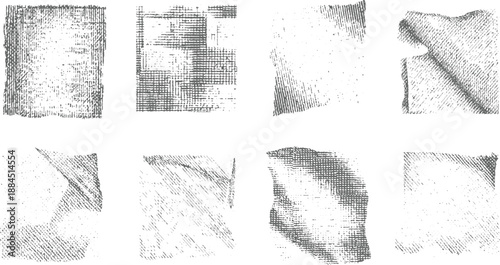 Grayscale abstract textures with linear patterns and torn paper edges providing a distressed vintage background for