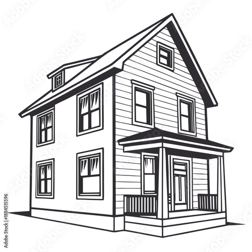 Classic two-story house with porch