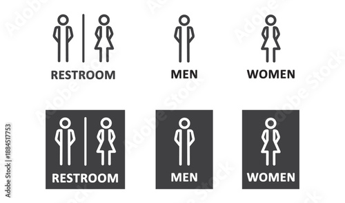 Toilet icon logo design. Girls and boys restrooms sign and symbol.