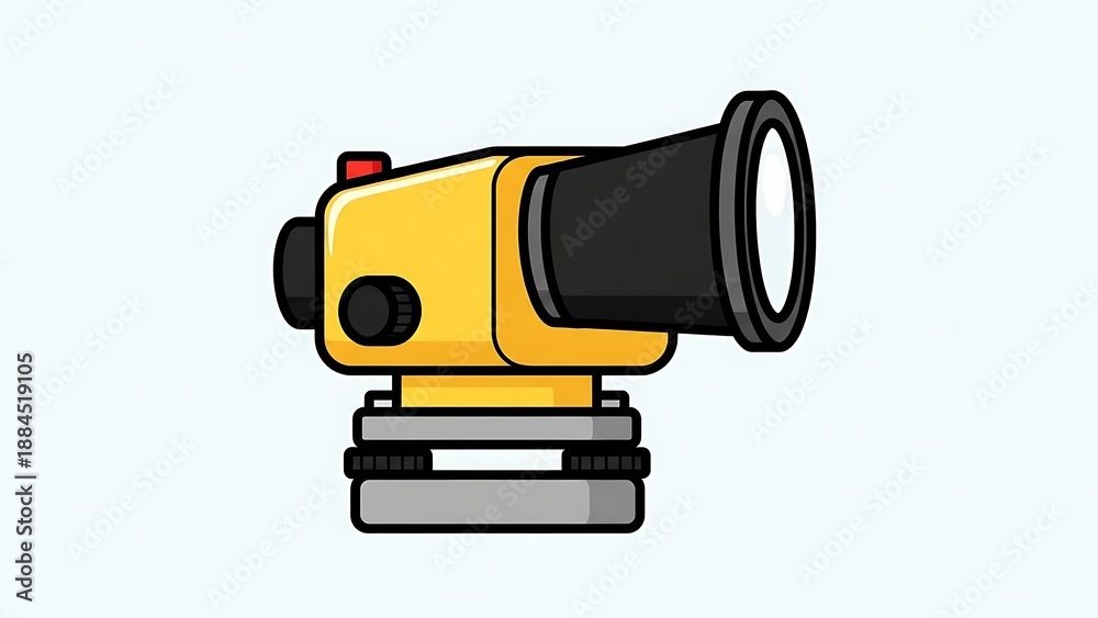 Fototapeta premium Yellow Laser Level Tool on White Background.
