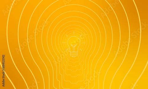 Light bulb outlines creating idea tunnel background