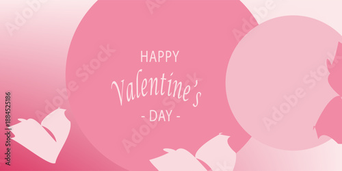 Happy valentines day with hearts and clouds paper craft on pink background. love for happy  valentine's day greeting card. poster, flayer . poster, web