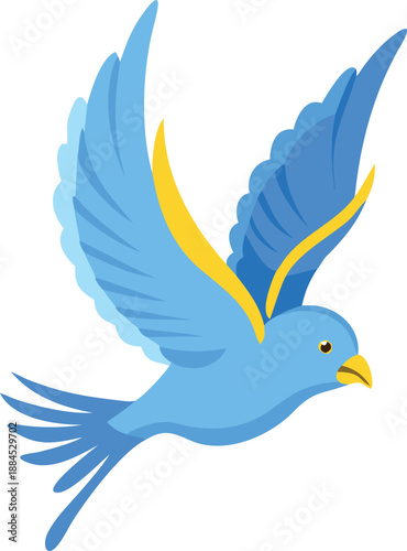 Wallpaper Mural A vibrant blue bird with yellow accents gracefully soars through the air Torontodigital.ca