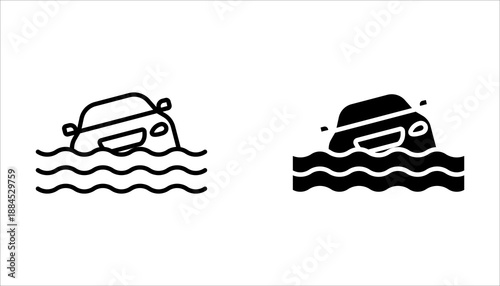 flood icon set, on white background.