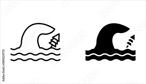 flood icon set, on white background.