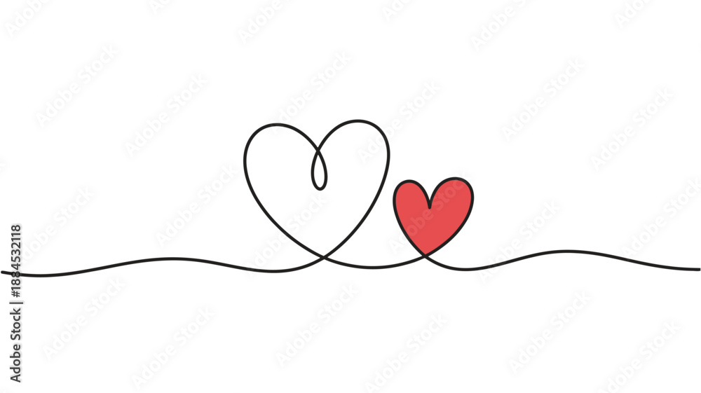 Fototapeta premium Two hearts connected Vector