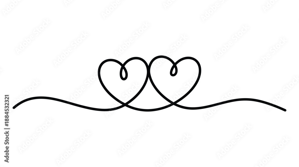 Fototapeta premium Two hearts intertwined Vector