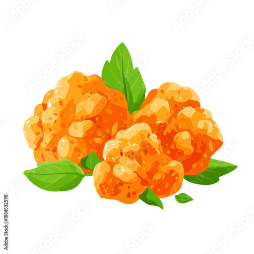 Modern flat 2D vector illustration of a Cauliflower Wings, minimal design style on a white background.