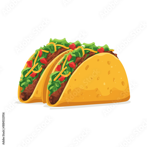 Tacos, clean 2D vector flat illustration in minimal and modern style on a white background.
