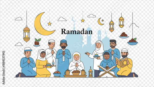 Ramadan celebration with diverse people