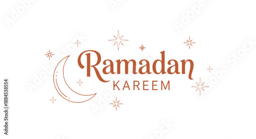 Boho Style Ramadan Kareem Greeting Badge