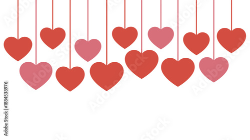 Hanging hearts decoration Vector