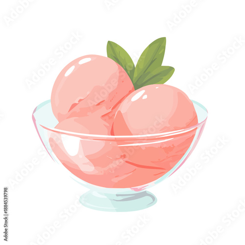 Photos 2D minimalist flat vector of a Sorbet, contemporary clean design isolated on white