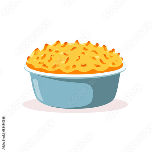 Modern flat 2D vector illustration of a Shepherds Pie, minimal design style on a white background.