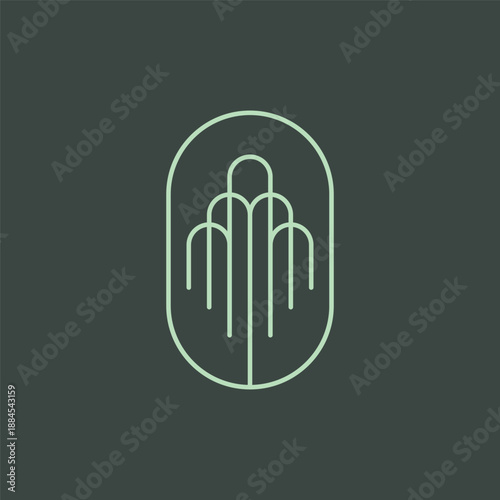willow tree logo design illustration vector template